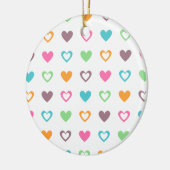farbenfrohe Herzen Keramikornament (Links)