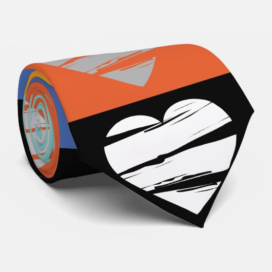 Farbenfrohe Herzen - Krawatte (Gerollt)