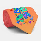 Farbenfrohe Herzen Krawatte (Gerollt)