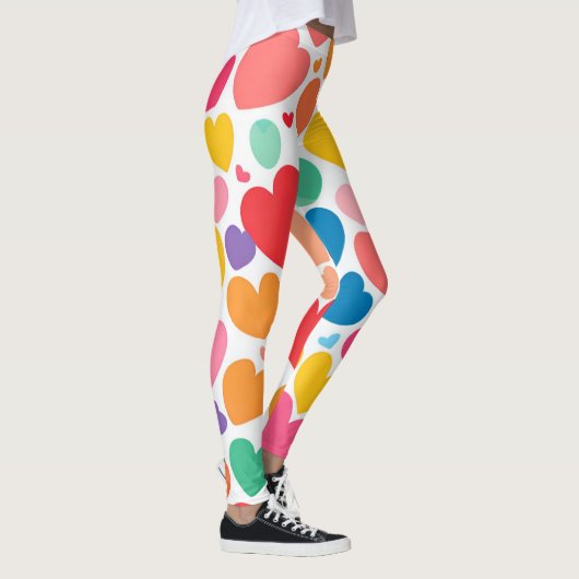 Farbenfrohe Herzen Leggings (Rechts)