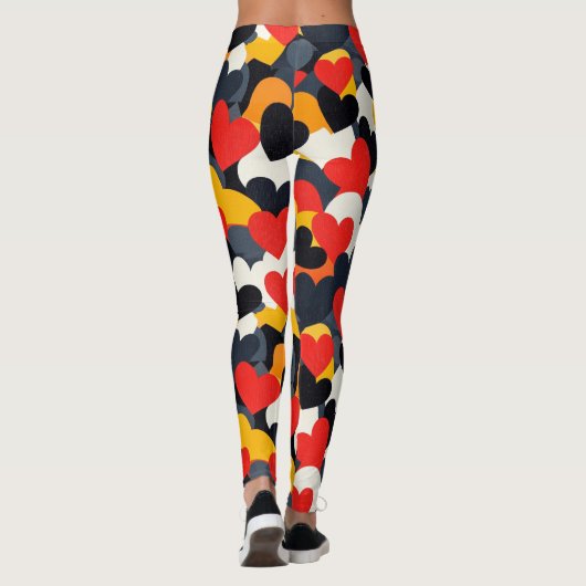 Farbenfrohe Herzen Leggings (Rückseite)