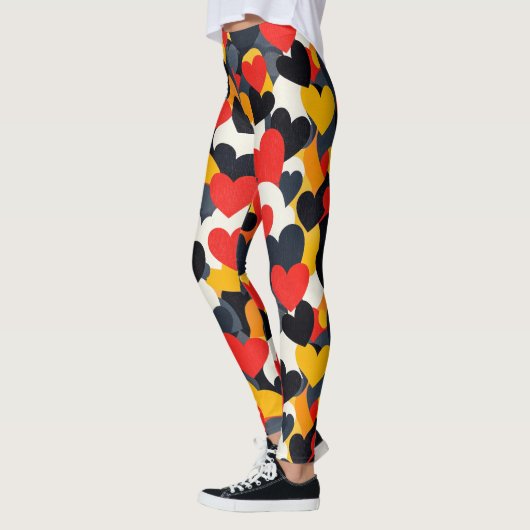 Farbenfrohe Herzen Leggings (Links)