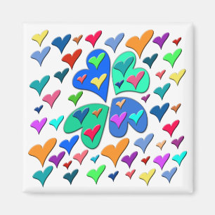 Farbenfrohe Herzen Magnet