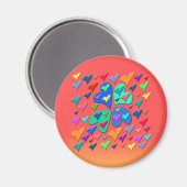 Farbenfrohe Herzen Magnet (Vorderseite/Rückseite)