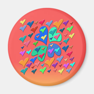 Farbenfrohe Herzen Magnet