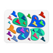 Farbenfrohe Herzen Magnet (Horizontal)