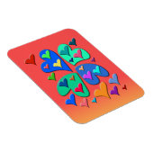 Farbenfrohe Herzen Magnet (Rechte Seite)