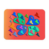 Farbenfrohe Herzen Magnet (Horizontal)