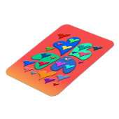 Farbenfrohe Herzen Magnet (Linke Seite)