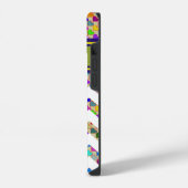 Farbenfrohe Herzen mit Chevron und Monogramm iPhone Hülle (Linke Seite)
