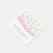 Farbenfrohe Herzen Modernes Baby Sprinkle Party Serviette (Ecke)