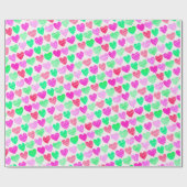 Farbenfrohe Herzen Modernes Elegantes Design Roman Geschenkpapier (Flach)