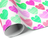 Farbenfrohe Herzen Modernes Elegantes Design Roman Geschenkpapier (Rolleneckpunkt)