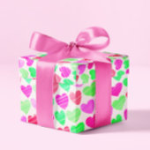 Farbenfrohe Herzen Modernes Elegantes Design Roman Geschenkpapier