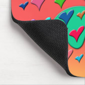 Farbenfrohe Herzen Mousepad (Ecke)