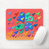 Farbenfrohe Herzen Mousepad (Mit Mouse)