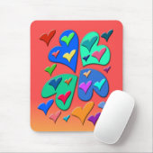 Farbenfrohe Herzen Mousepad (Mit Mouse)