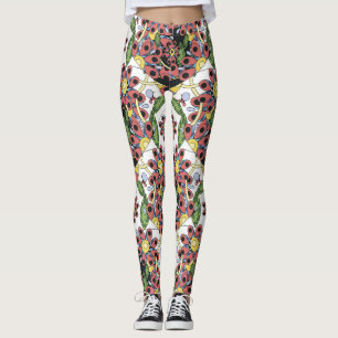 Farbenfrohe Herzen, nahtlos romantisches Muster. Leggings