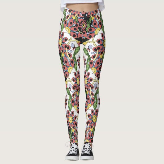 Farbenfrohe Herzen, nahtlos romantisches Muster. Leggings (Vorderseite)