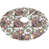 Farbenfrohe Herzen, nahtlos romantisches Muster. Polyester Weihnachtsbaumdecke (Schrägansicht)