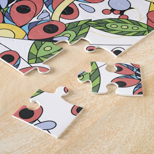 Farbenfrohe Herzen, nahtlos romantisches Muster. Puzzle (Seite)