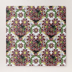 Farbenfrohe Herzen, nahtlos romantisches Muster. Puzzle