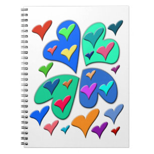 Farbenfrohe Herzen Notizblock