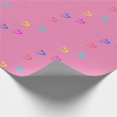 Farbenfrohe Herzen Paste Pink Geschenkpapier (Ecke)
