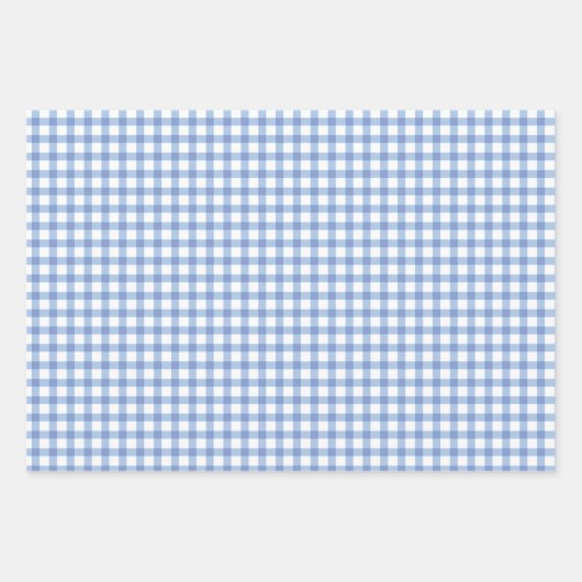 Farbenfrohe Herzen | Pastellrosa und Blauer Gingha Geschenkpapier Set (Vorderseite 3)