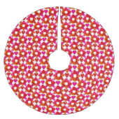 Farbenfrohe Herzen Polyester Weihnachtsbaumdecke (Vorderseite)