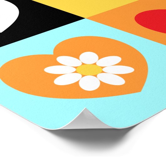 Farbenfrohe Herzen, Poster (Ecke)