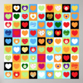 Farbenfrohe Herzen, Poster (Vorne)