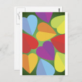 Farbenfrohe Herzen Postkarte (Vorne/Hinten)