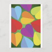Farbenfrohe Herzen Postkarte (Vorderseite)