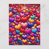 Farbenfrohe Herzen, Postüberquerung Postkarte (Vorderseite)