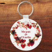 Farbenfrohe Herzen Schlüsselanhänger (Vorderseite)