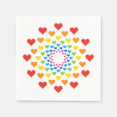 Farbenfrohe Herzen Serviette (Vorderseite)