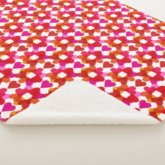 Farbenfrohe Herzen Sherpadecke (3/4)