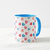 Farbenfrohe Herzen Tasse (VorderseiteRechts)
