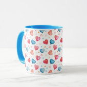 Farbenfrohe Herzen Tasse (Vorderseite Links)