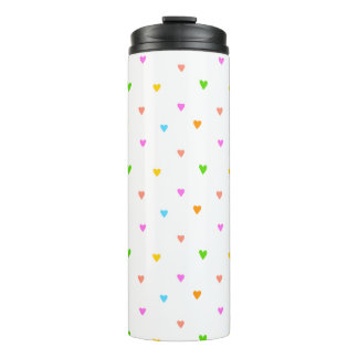 Farbenfrohe Herzen Thermosbecher