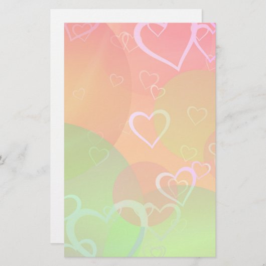 Farbenfrohe Herzen und Balloons Abstraktes Design Briefpapier (Vorne/Hinten)