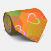 Farbenfrohe Herzen und Balloons Abstraktes Design Krawatte (Gerollt)