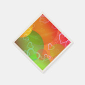 Farbenfrohe Herzen und Balloons Abstraktes Design Serviette (Ecke)