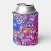 Farbenfrohe Herzen und Blume Abstrakt Personalisie Dosenkühler (Kanne Rückseite)