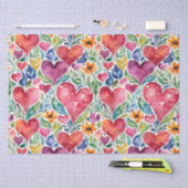 Farbenfrohe Herzen und Blume Seidenpapier (Handwerk)