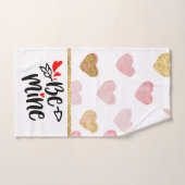 Farbenfrohe Herzen und schwarzer Text sind meine Badhandtuch Set (Handtuch)