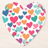 Farbenfrohe Herzen Untersetzer (Vorderseite)