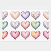 Farbenfrohe Herzen valentine nahtlos Geschenkpapier Set (Vorderseite 3)