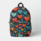 Farbenfrohe Herzen, Valentinische Kunst Bedruckter Rucksack (Vorderseite)
